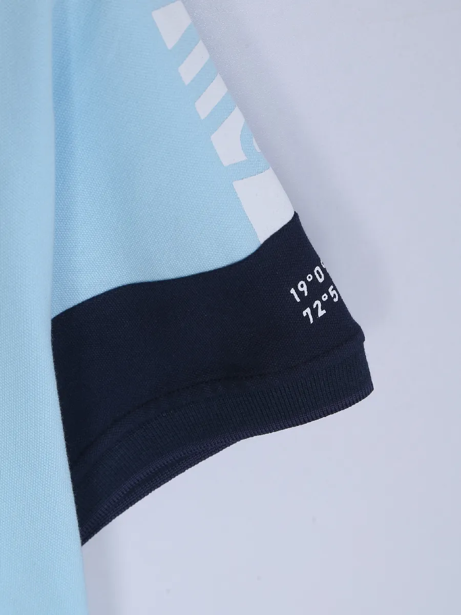 Killer sky blue cotton polo t shirt