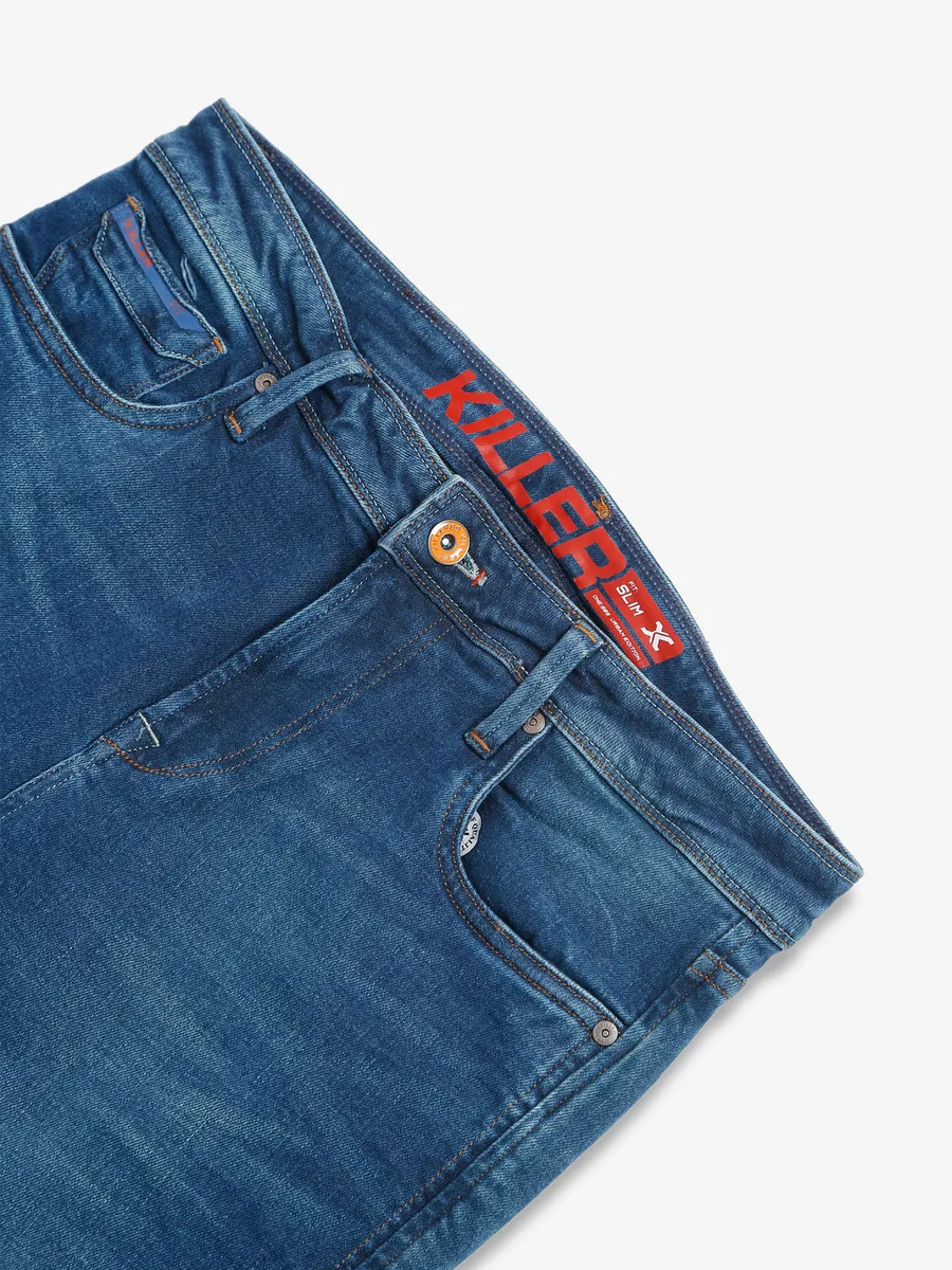 Killer slim fit washed blue jeans