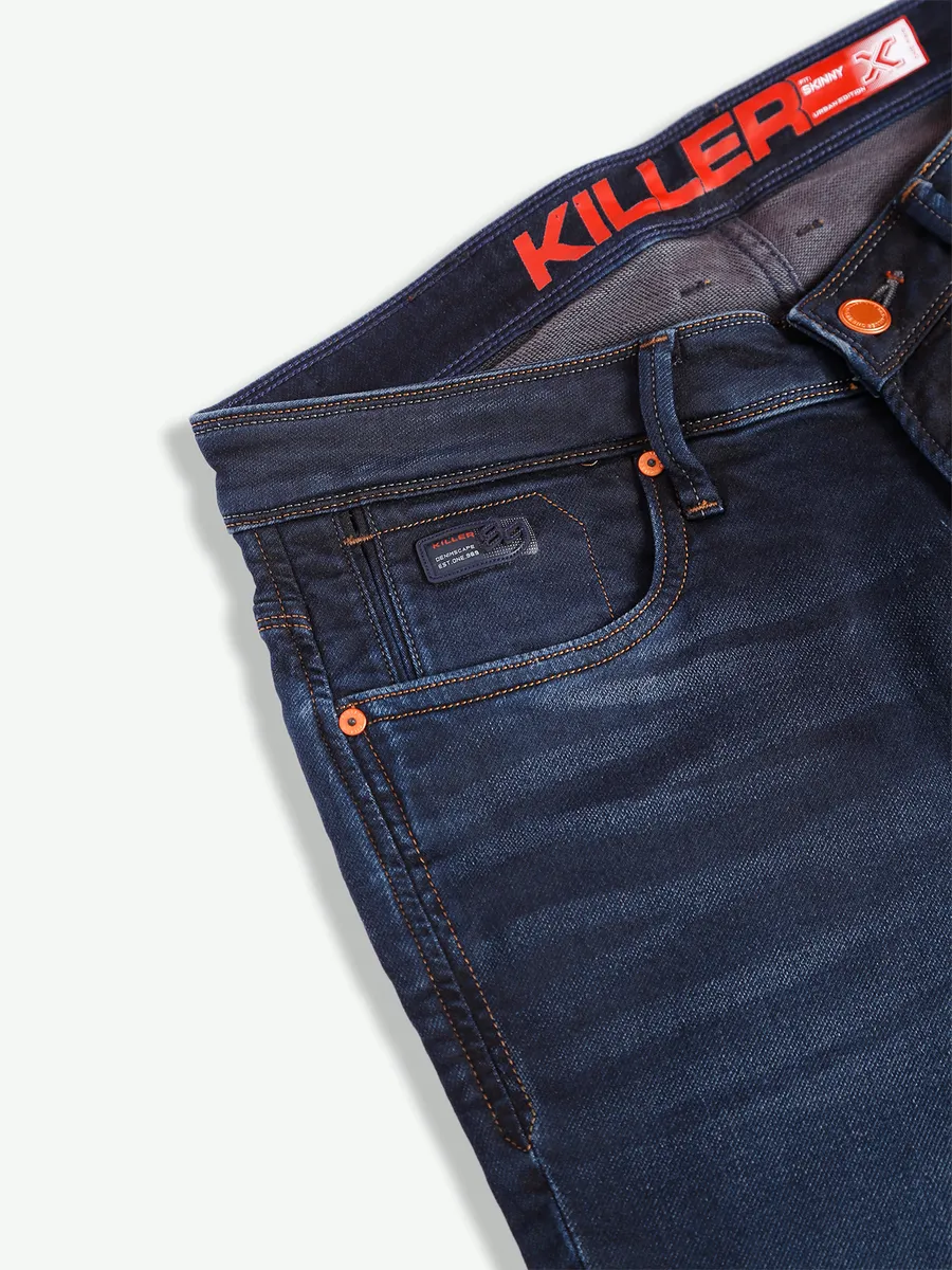 Killer washed dark navy skinny fit jeans