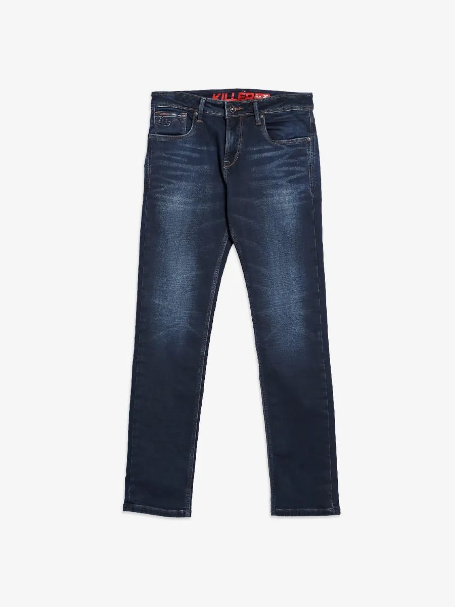 Killer washed dark navy slim fit jeans