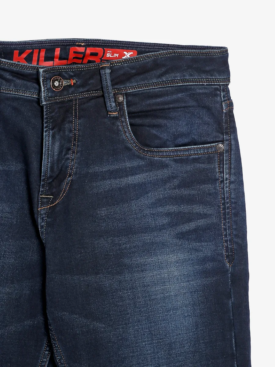 Killer washed dark navy slim fit jeans