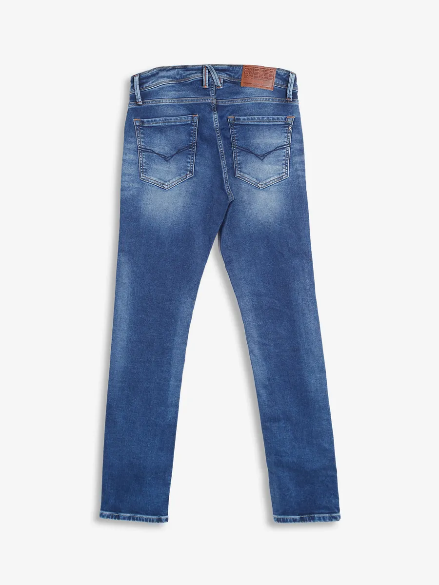 Killer washed slim fit blue jeans