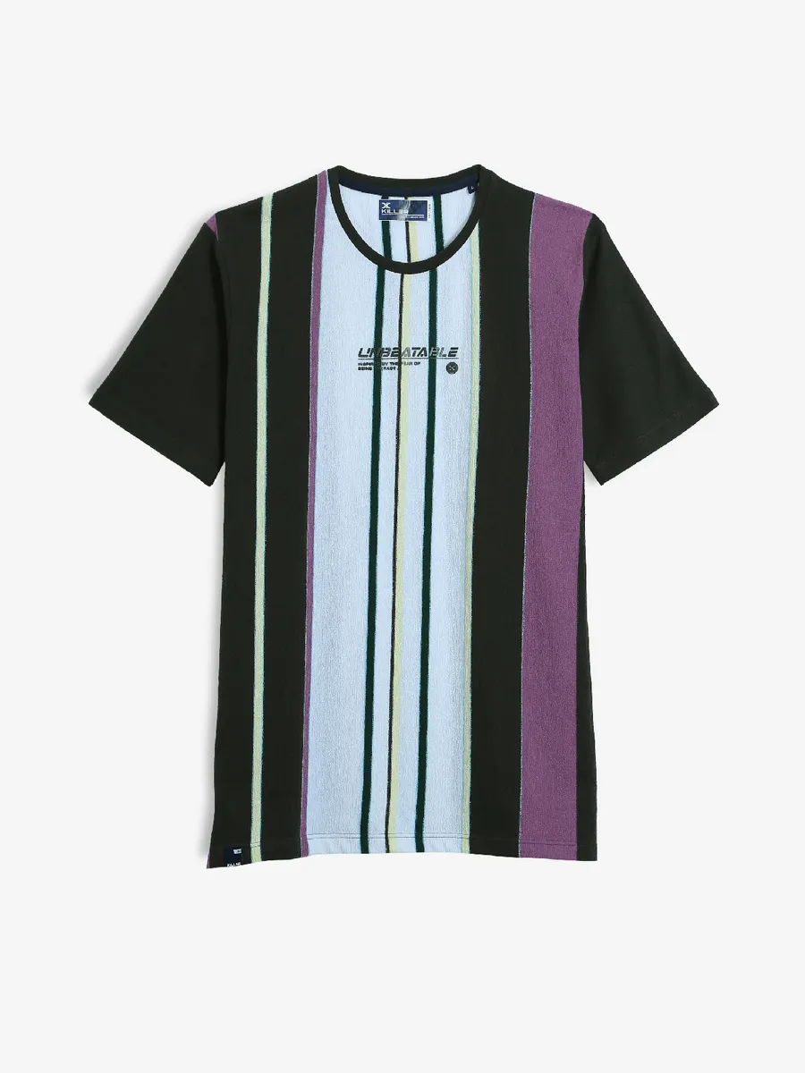 KILLER white and black stripe cotton t-shirt