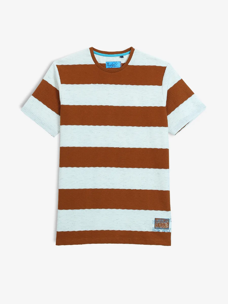 KILLER white and brown stripe casual t-shirt
