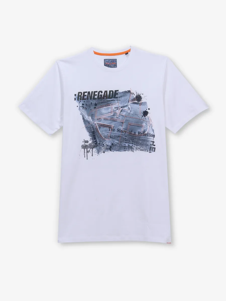 KILLER white printed casual cotton t-shirt