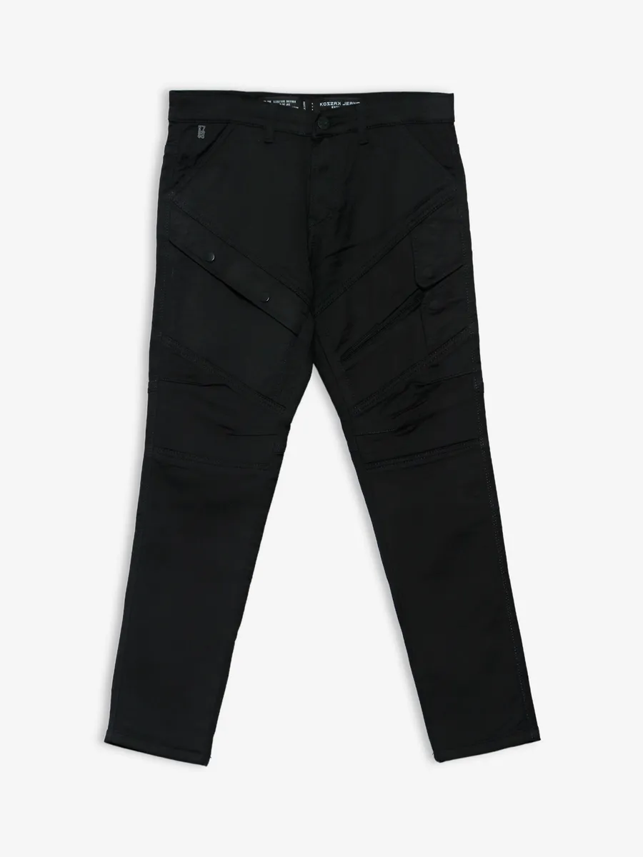 Kozzak black super skinny fit cargo jeans