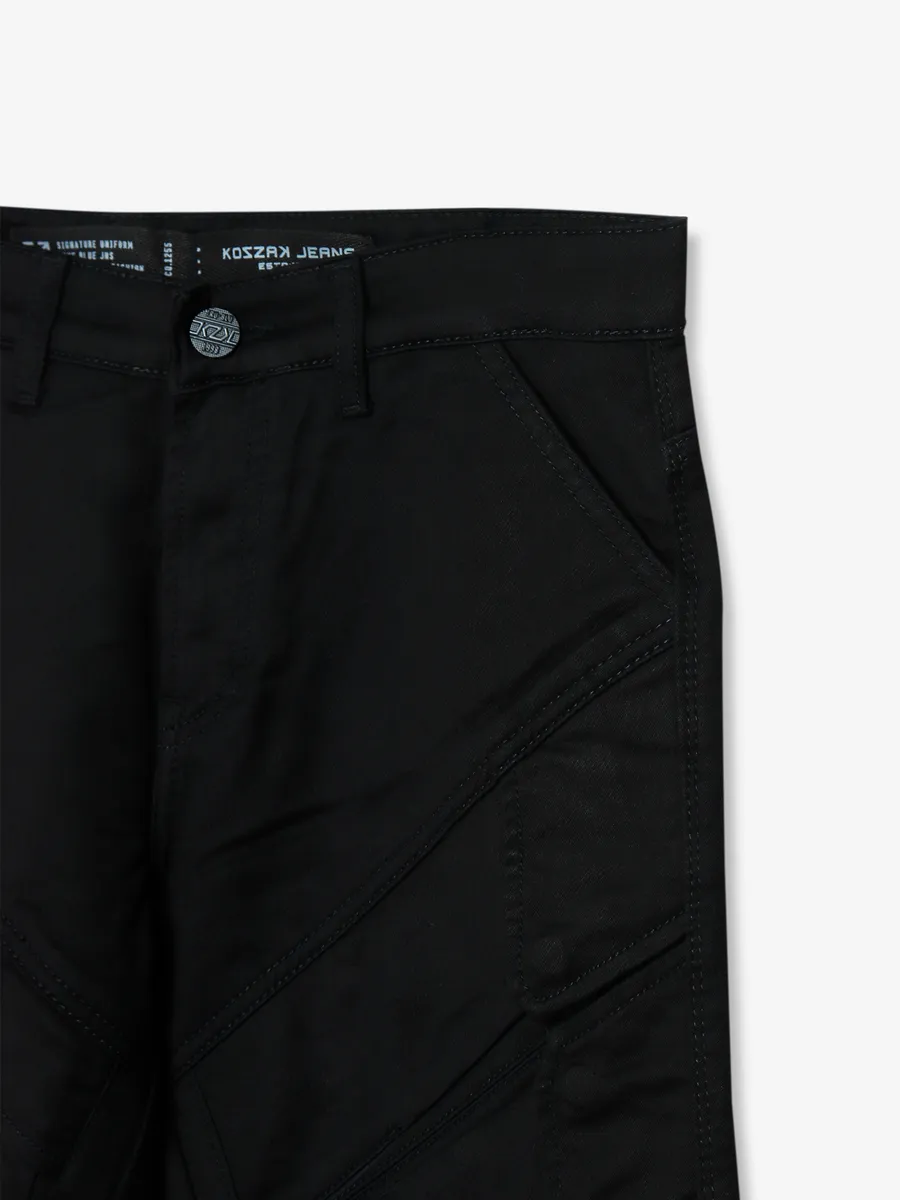 Kozzak black super skinny fit cargo jeans