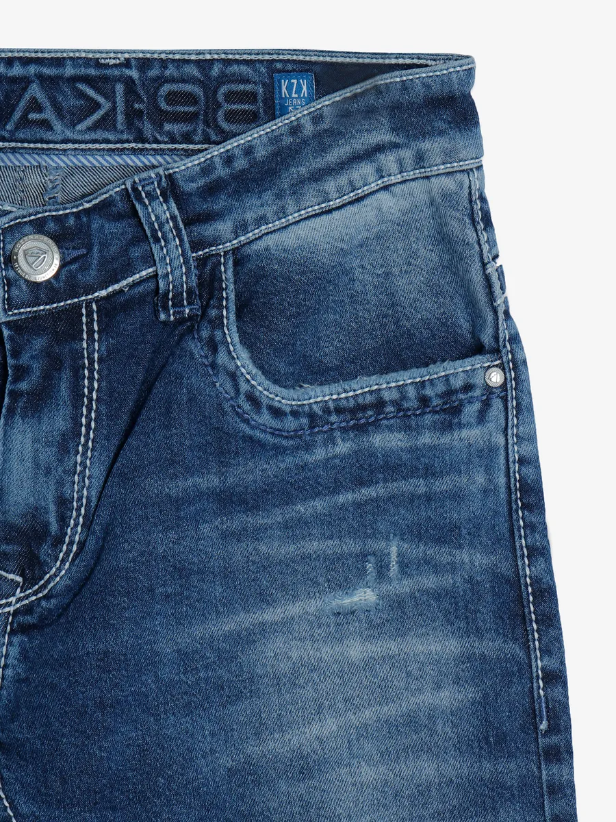 Kozzak blue ripped super skinny jeans