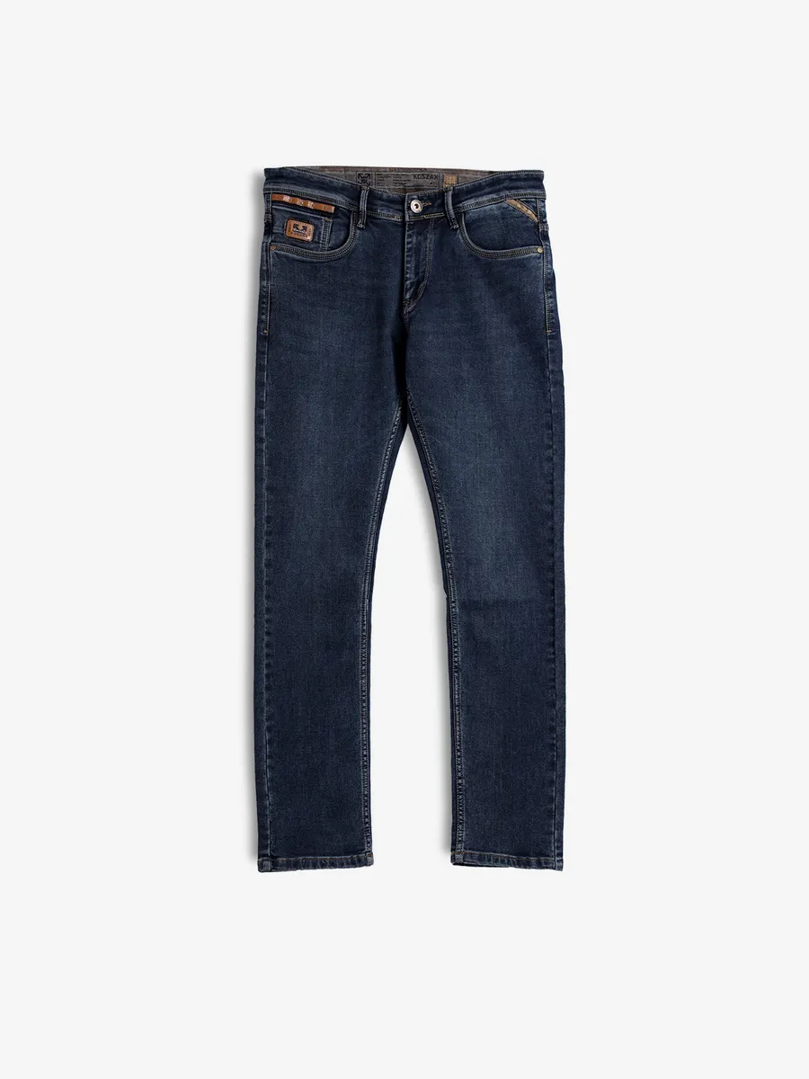 KOZZAK dark blue denim super skinny fit jeans