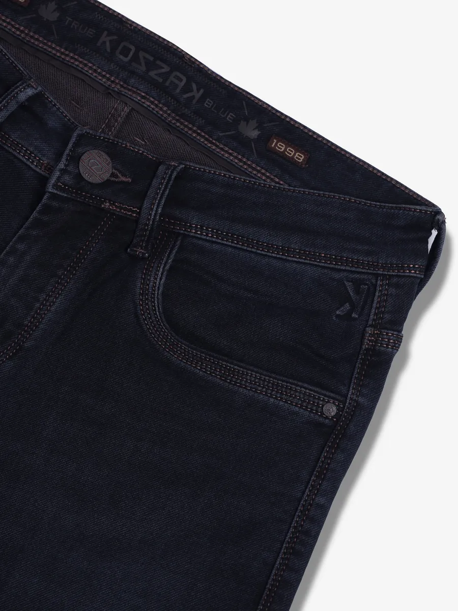 KOZZAK dark navy washed denim super skinny fit jeans