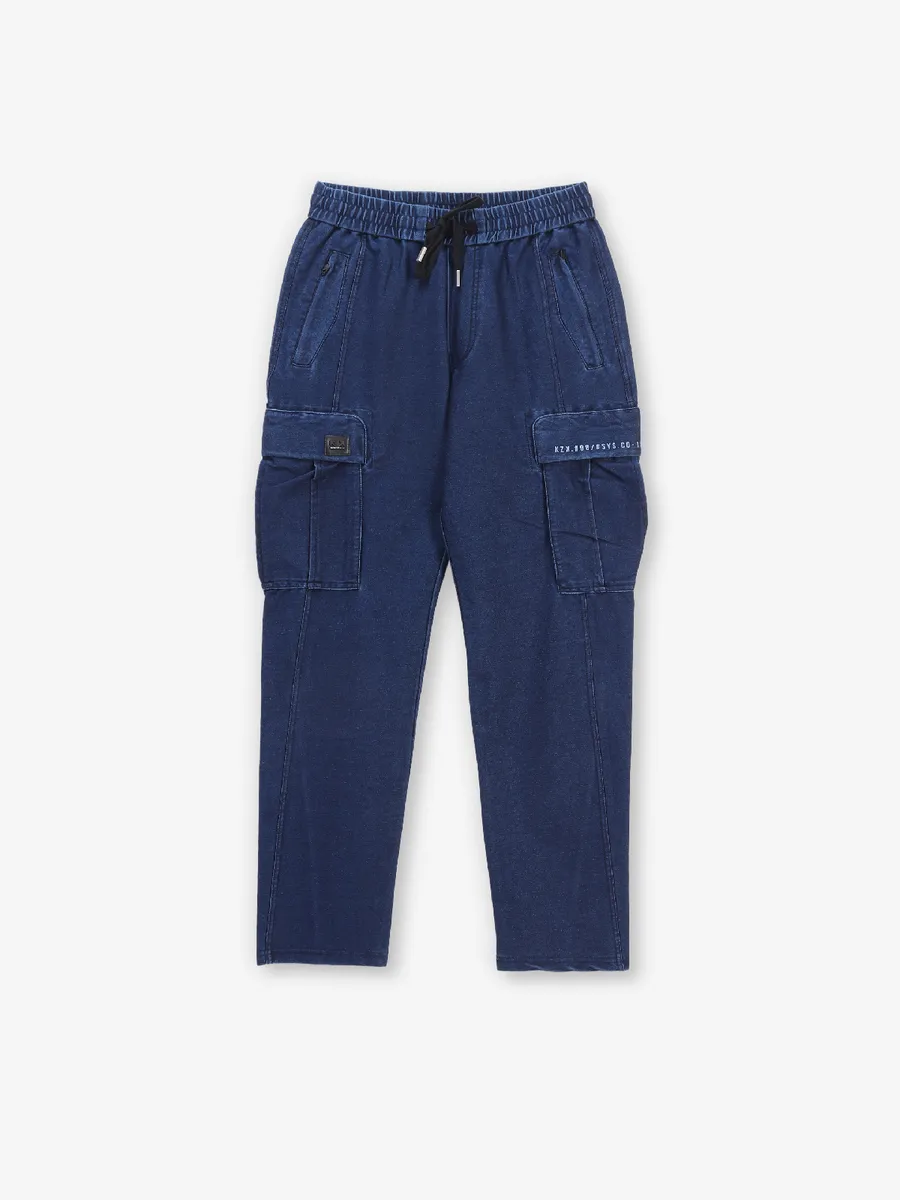 KOZZAK newest solid blue cotton trackpant