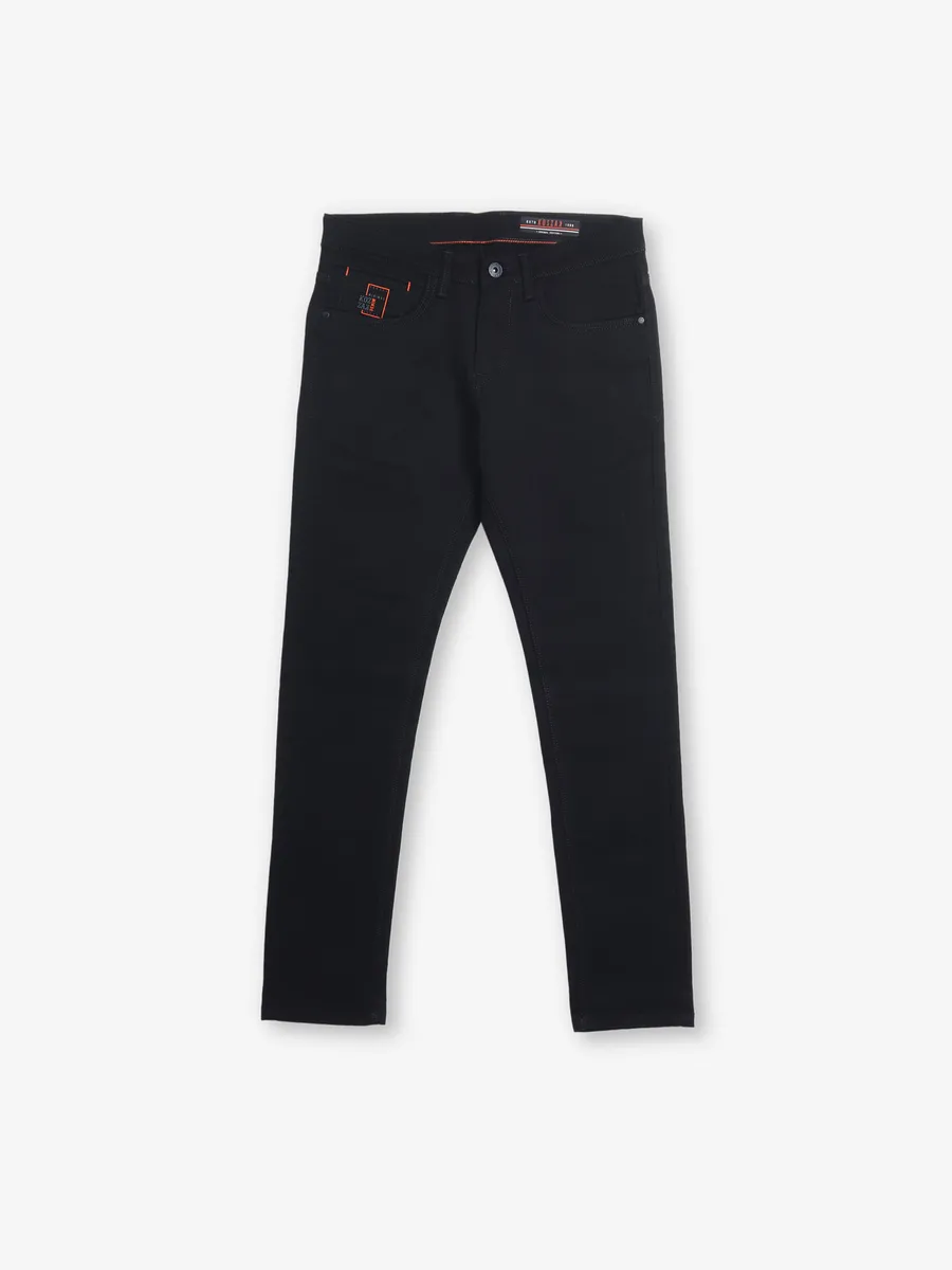KOZZAK solid black denim skinny fit eans
