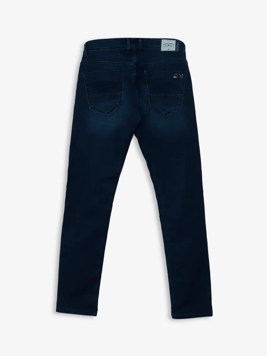 Kozzak super skinny fit dark blue washed jeans