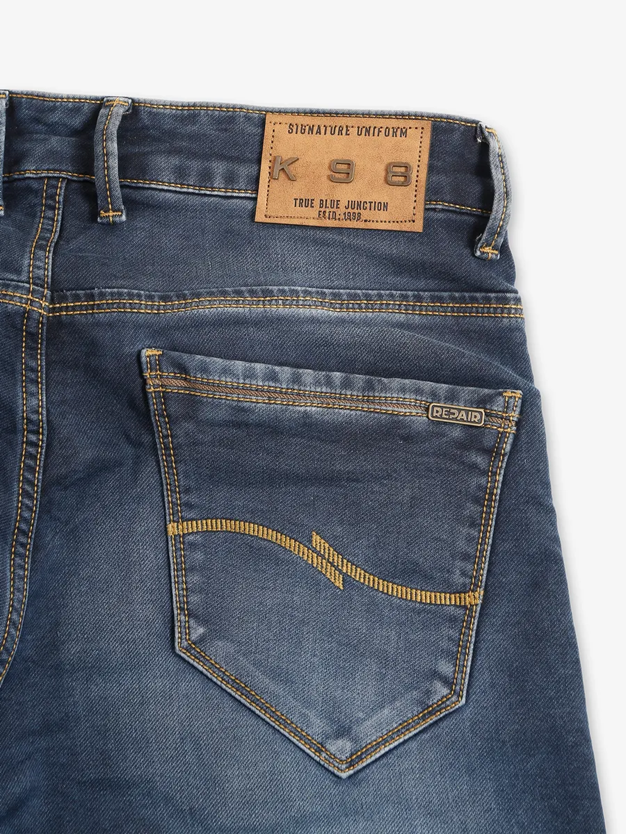 Kozzak washed blue super skinny fit jeans