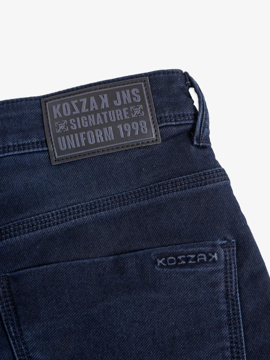 Kozzak washed dark blue men jeans