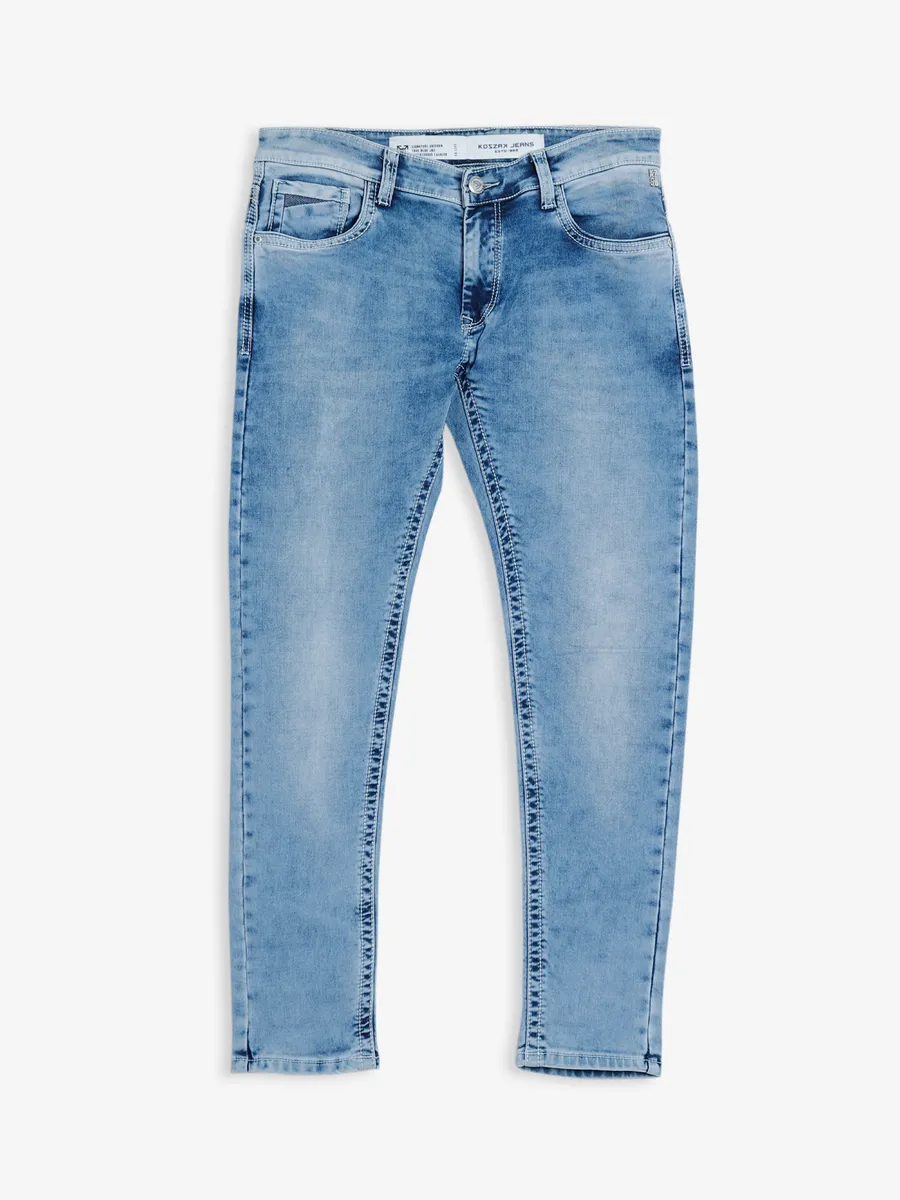 Kozzak washed light blue jeans