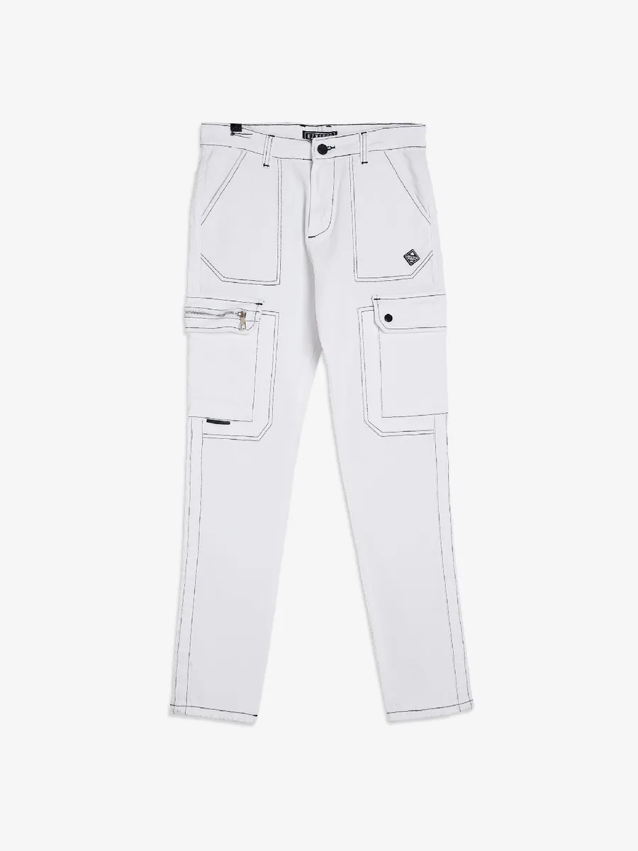 Kozzak white cargo jeans