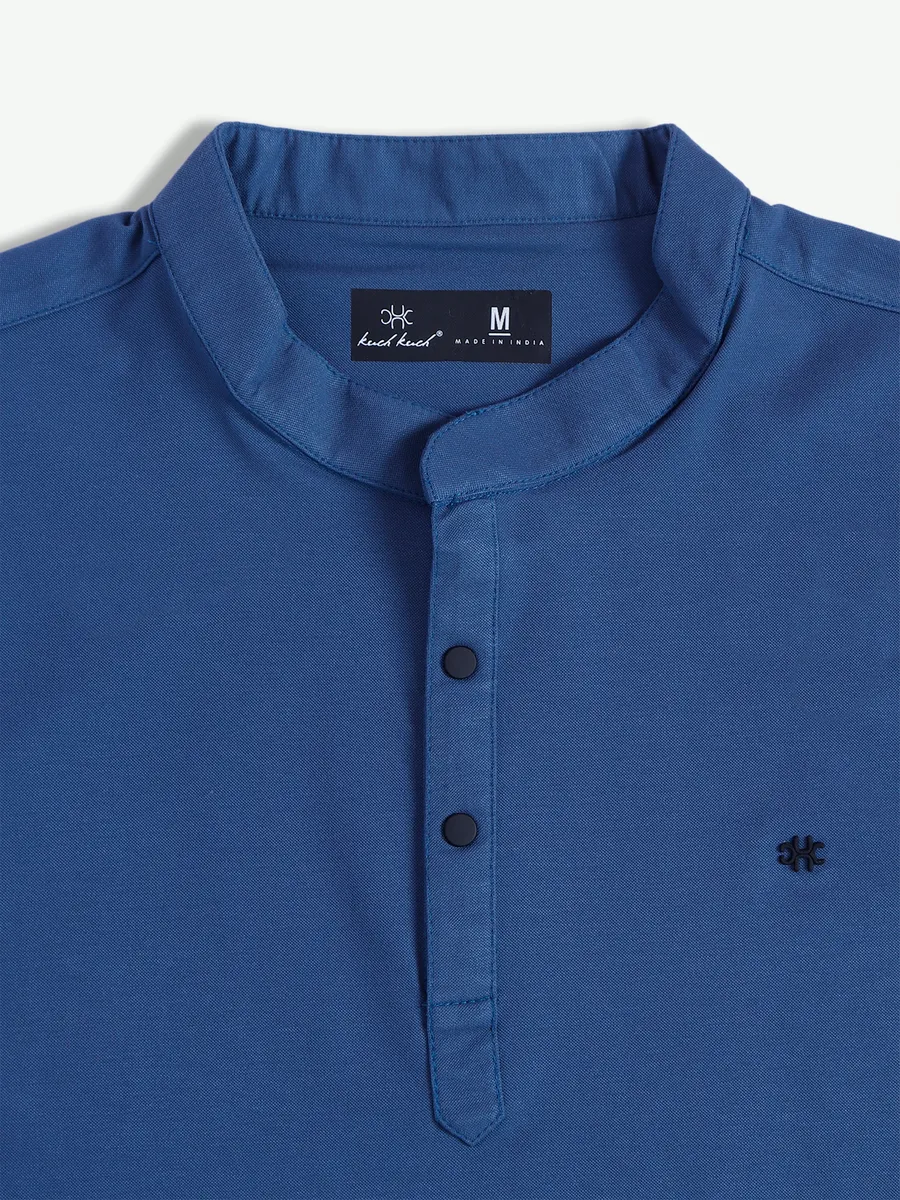 Kuch Kuch blue plain cotton t shirt