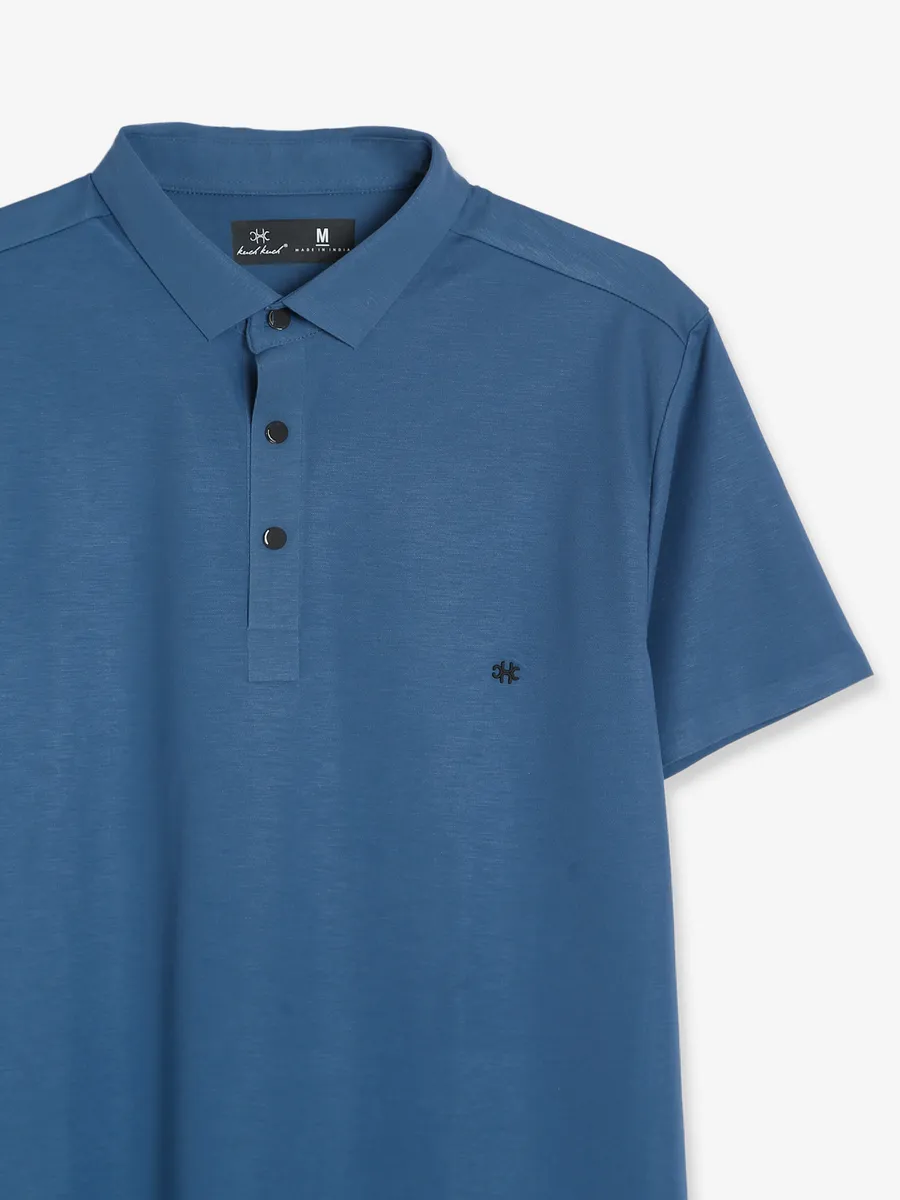 Kuch Kuch blue plain polo t shirt