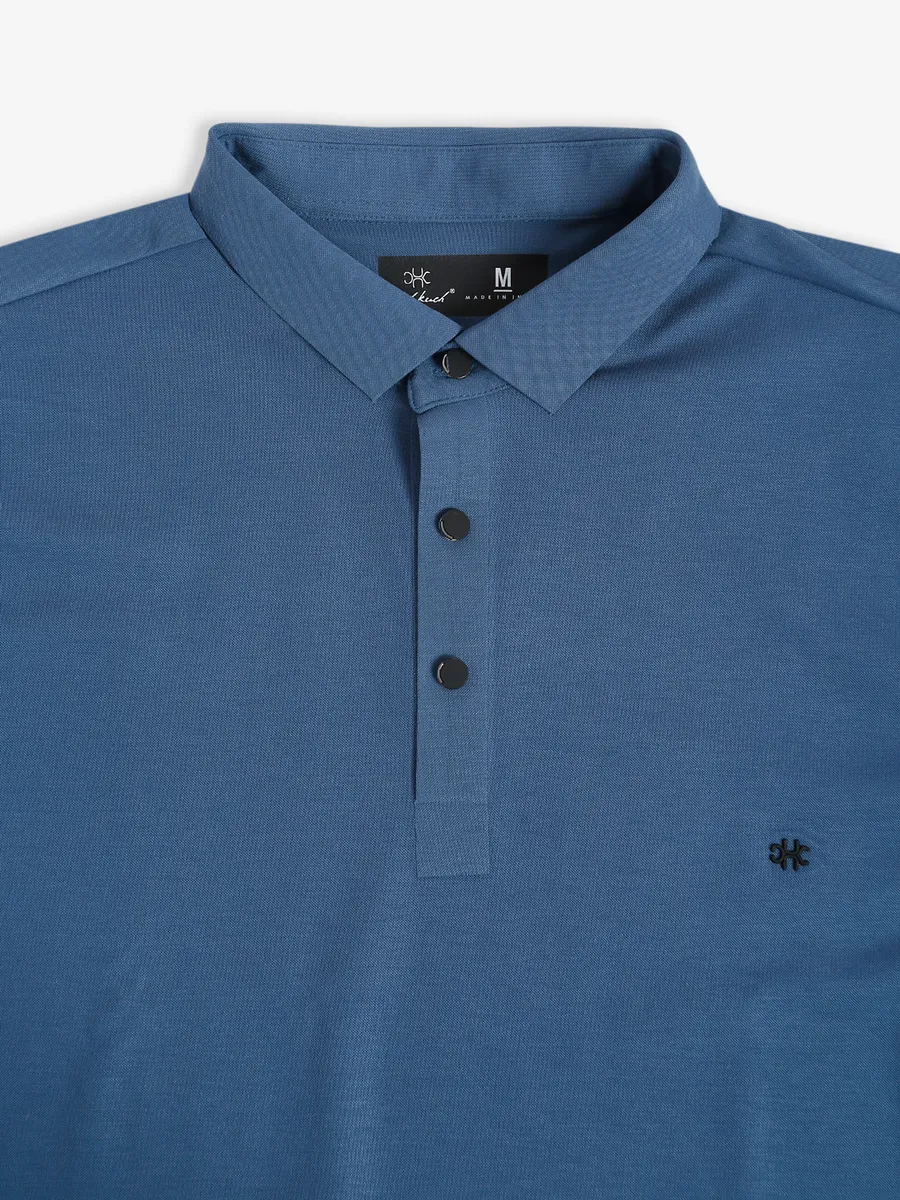 Kuch Kuch blue plain polo t shirt