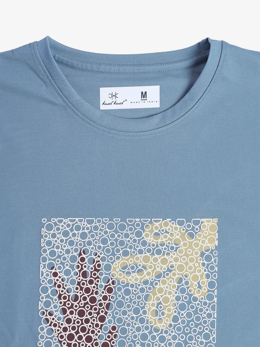 KUCH KUCH blue printed cotton t-shirt