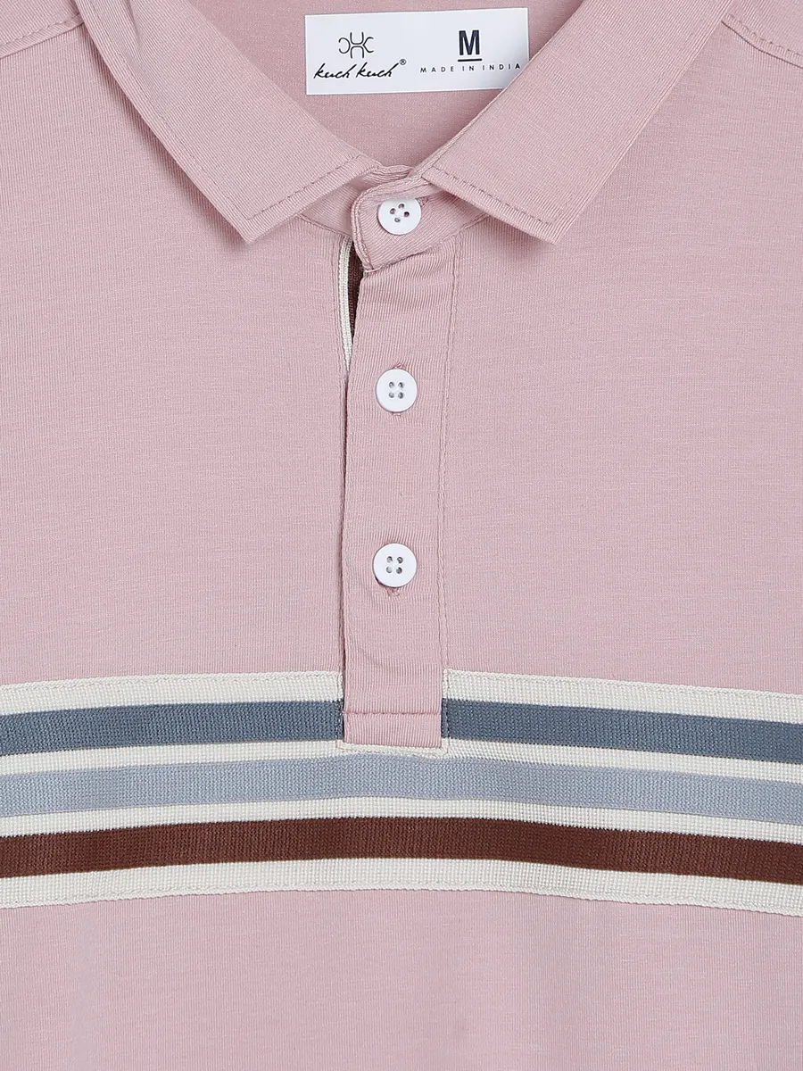 Kuch Kuch cotton pink polo t shirt