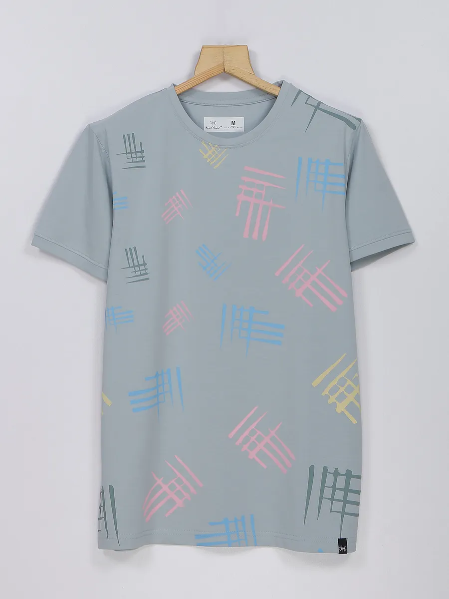 Kuch Kuch cotton printed grey t shirt