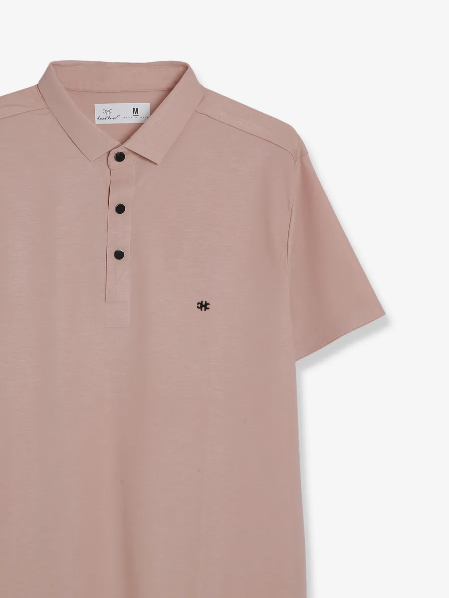 Kuch Kuch peach cotton plain t shirt