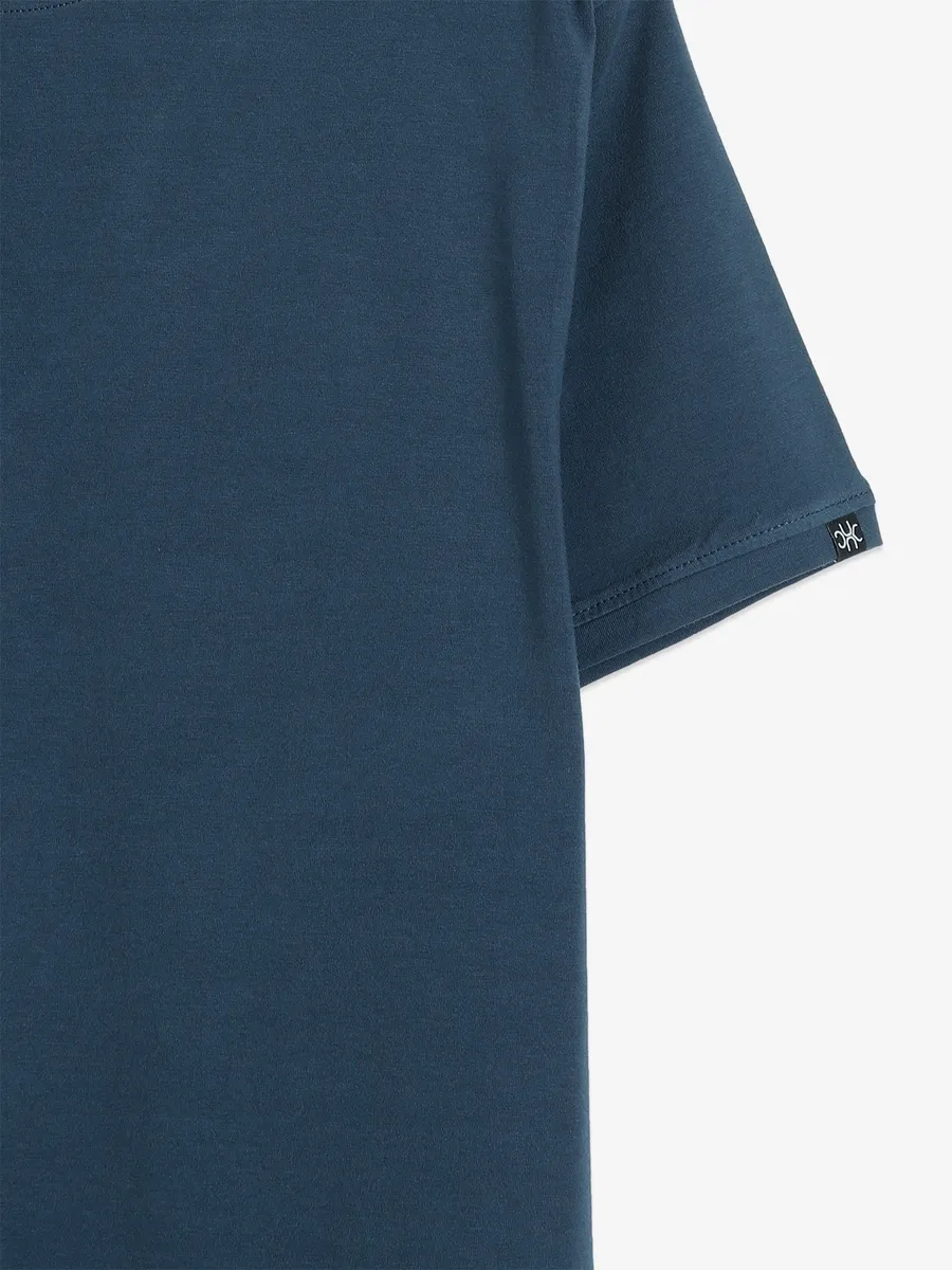 Kuch Kuch plain blue cotton t shirt