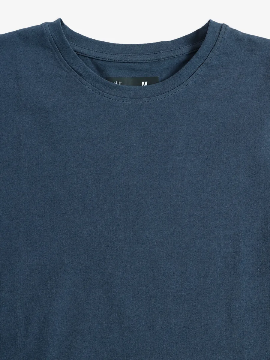 Kuch Kuch plain blue cotton t shirt