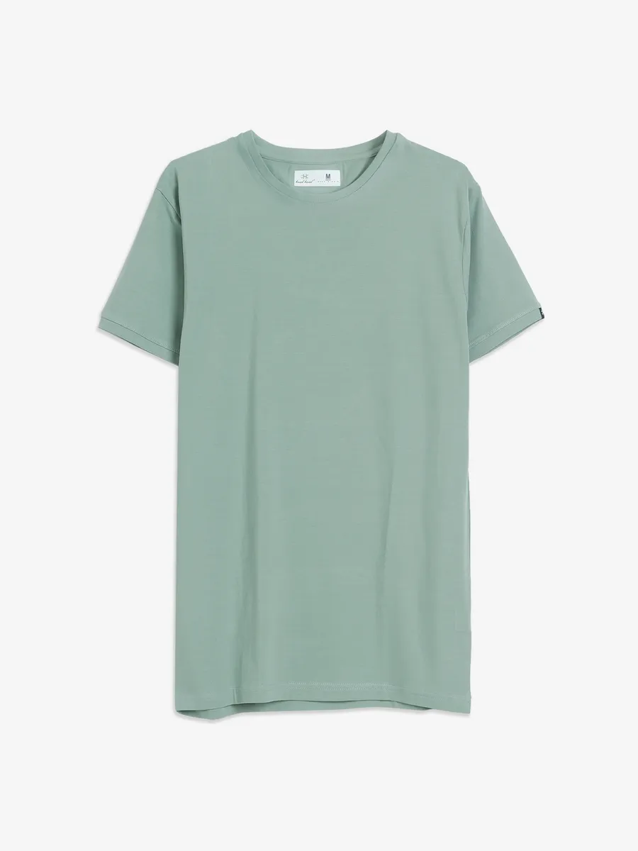 Kuch Kuch sage green plain t shirt