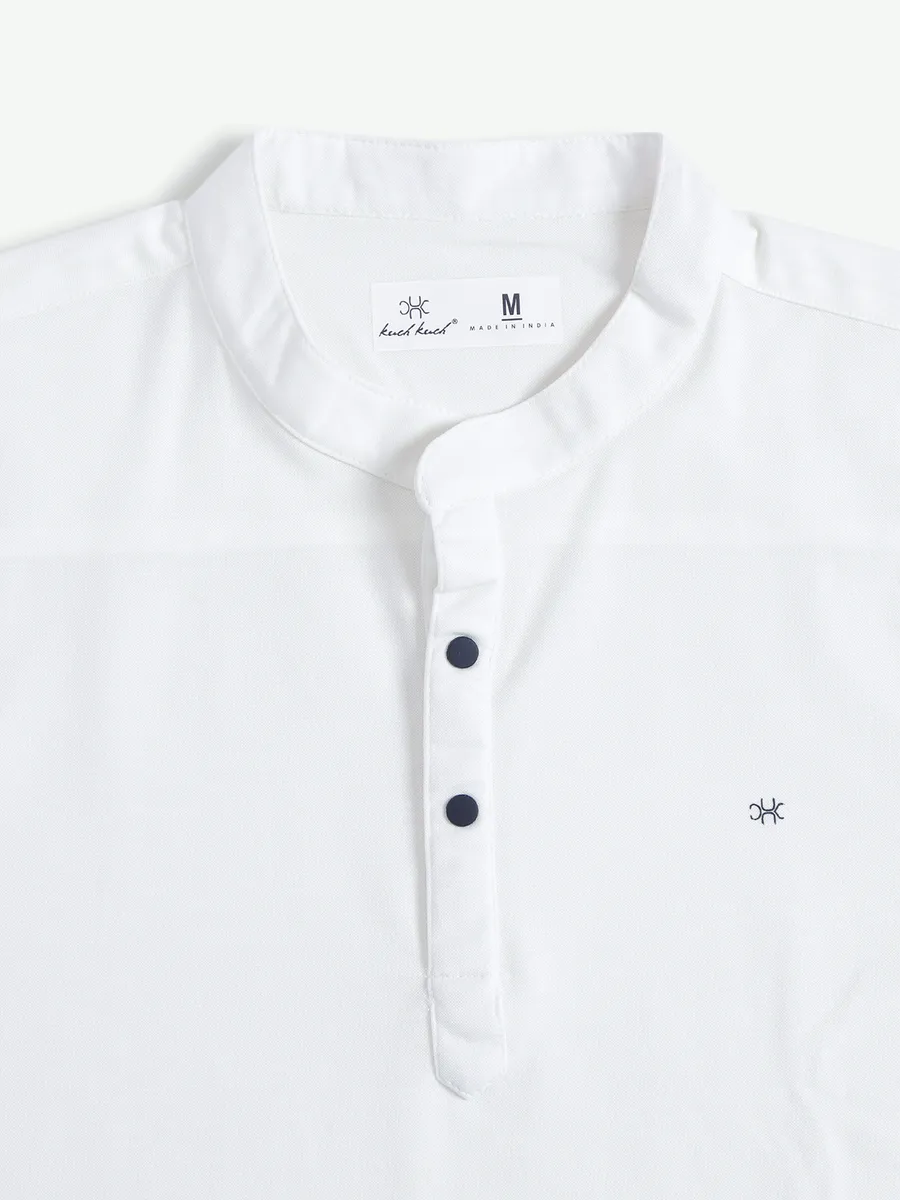 Kuch Kuch white cotton plain t shirt