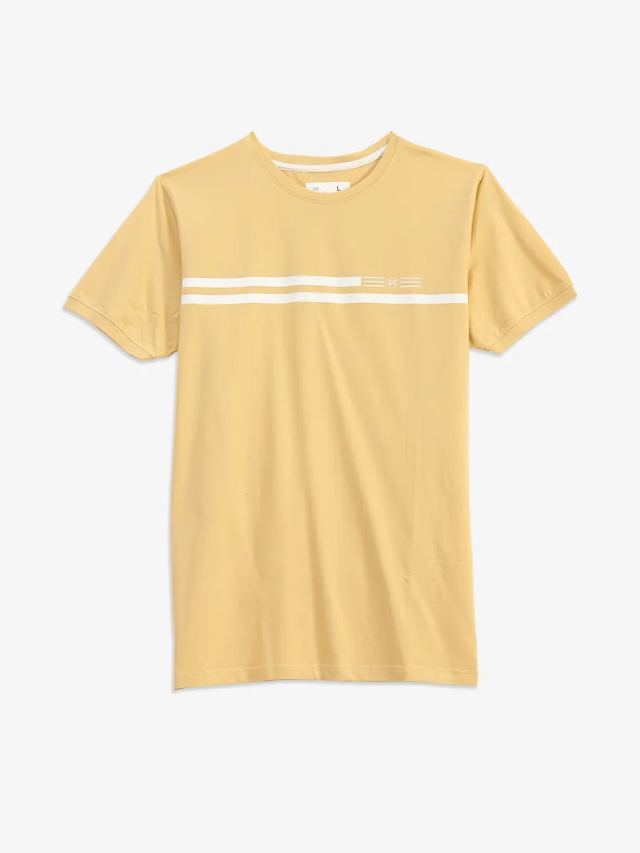 KUCHKUCH mustard yellow cotton t-shirt