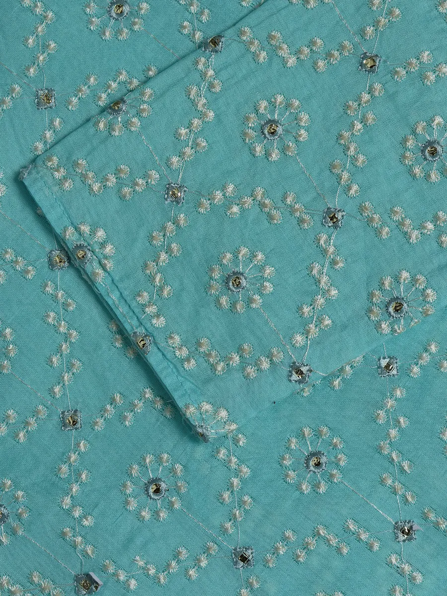 Latest aqua cotton embroidery kurta suit