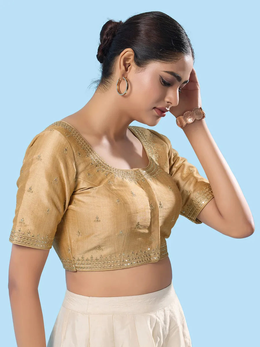 Latest beige ready made blouse