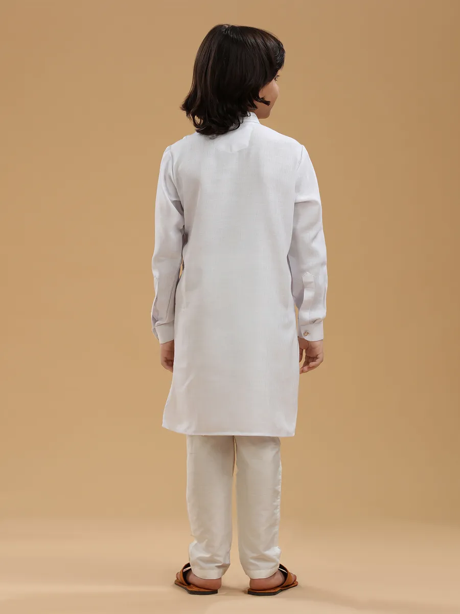 Latest white linen kurta suit