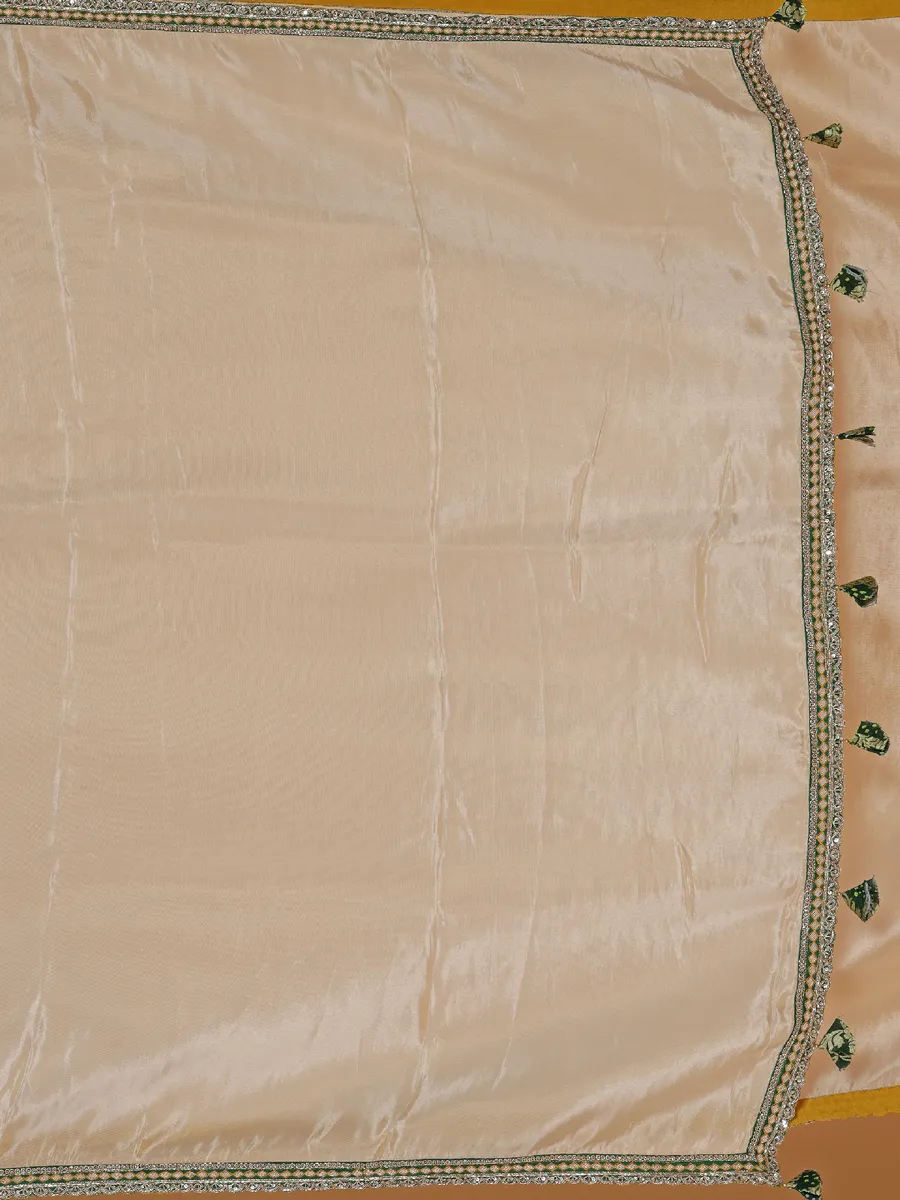 Latest cream tissue silk saree