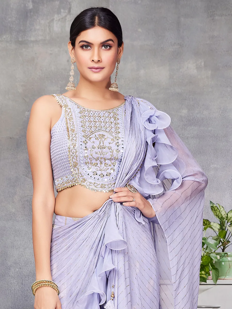 Latest georgette light purple palazzo suit