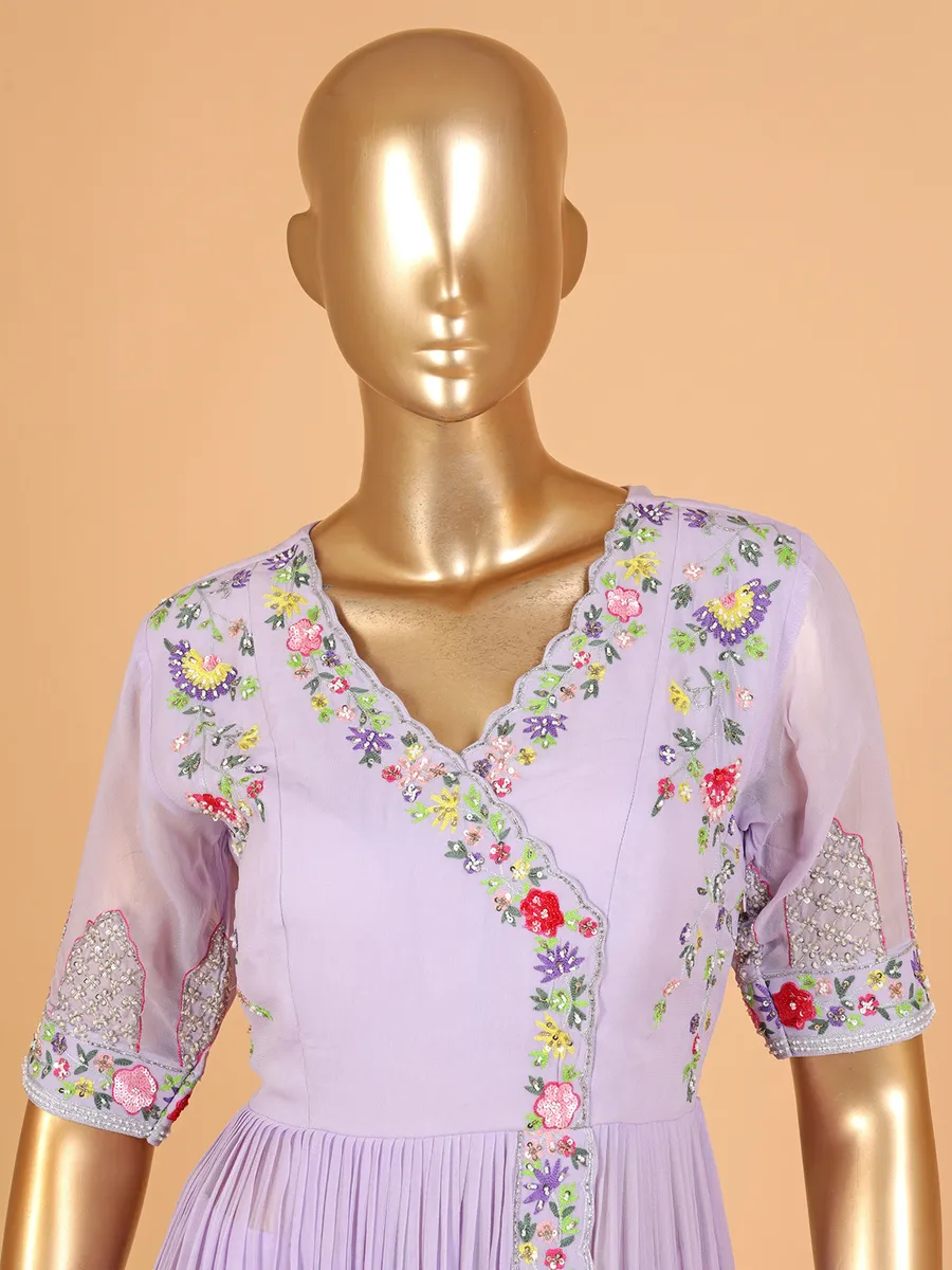 Latest lilac purple georgette salwar suit