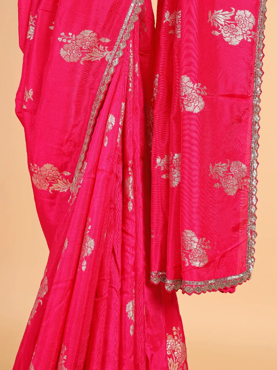 Latest magenta silk saree for festive