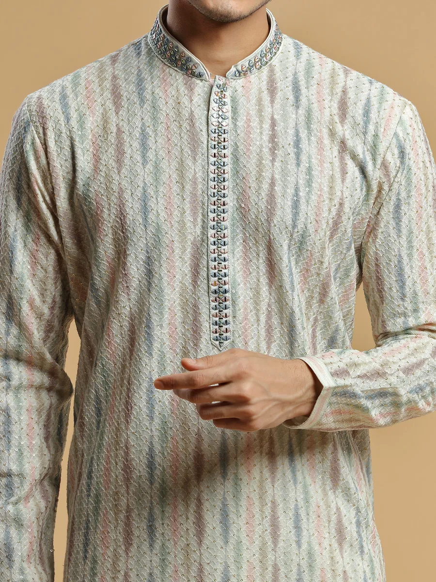 Latest multi color georgette  Men Kurta pajama for festive