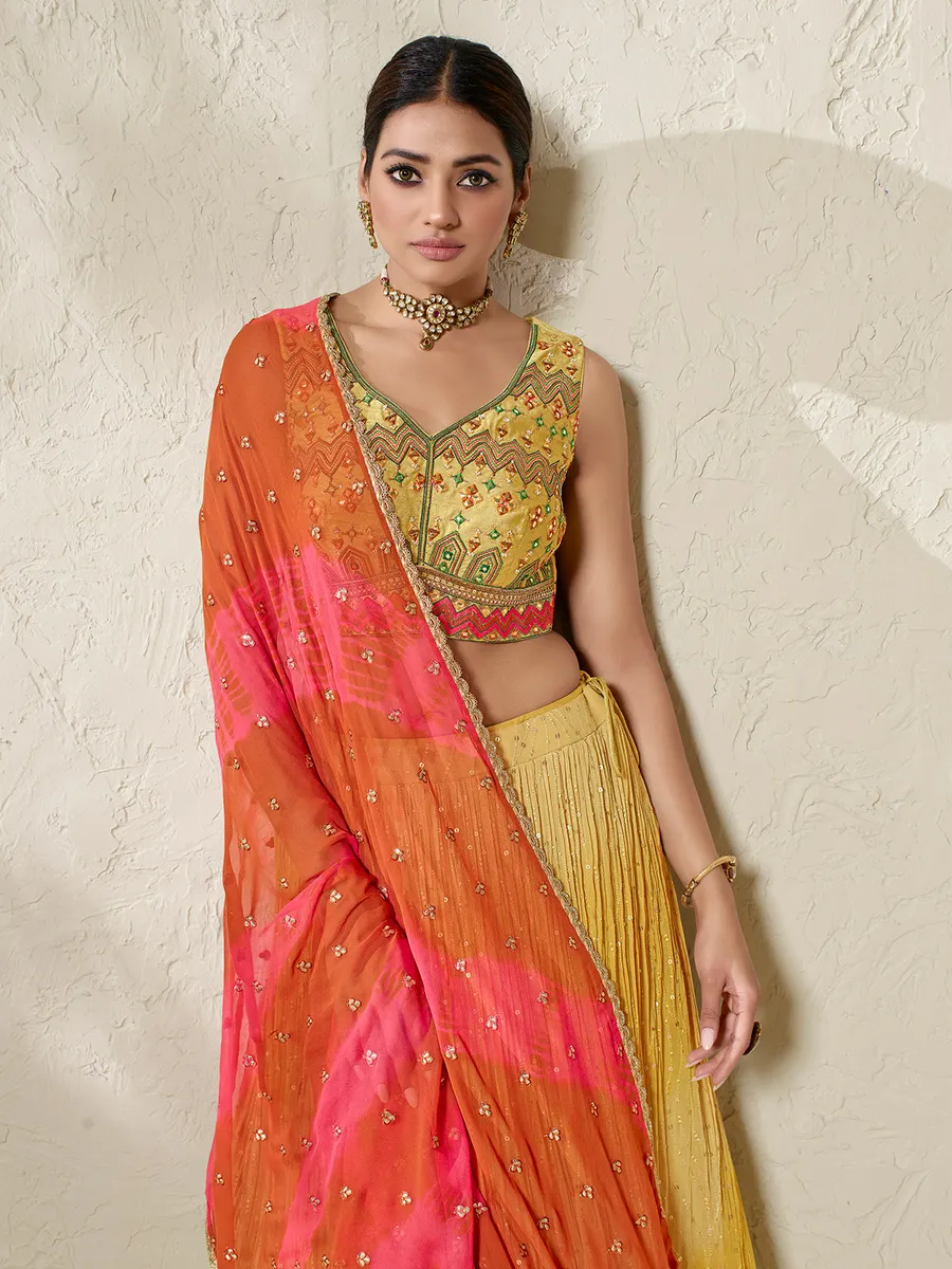 Latest mustard yellow lehenga choli