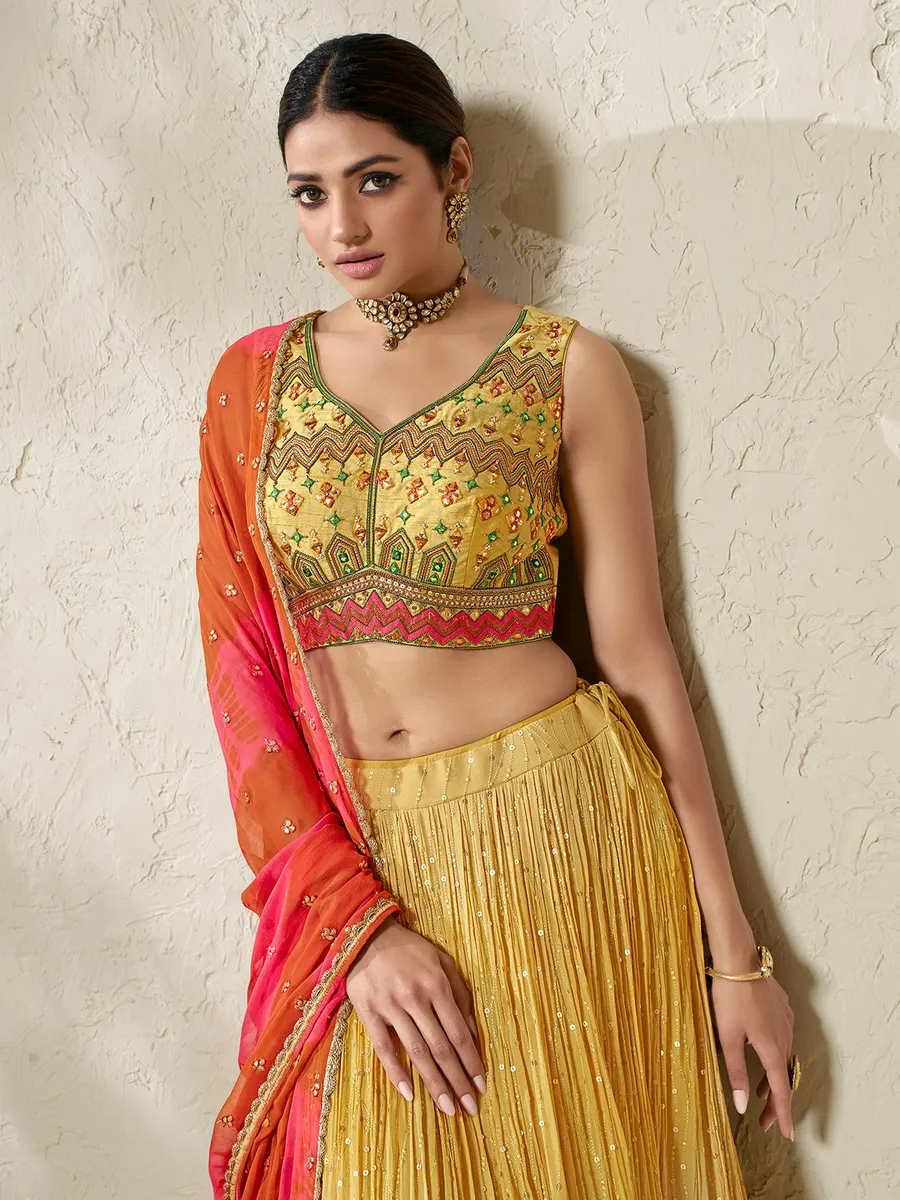 Latest mustard yellow lehenga choli