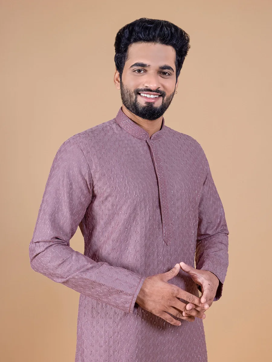 Latest onion pink georgette  Men Kurta pajama