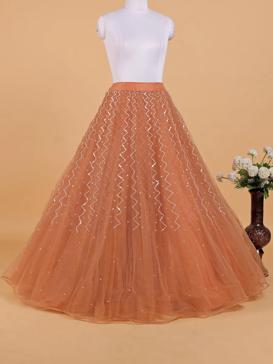 Latest orange net lehenga choli