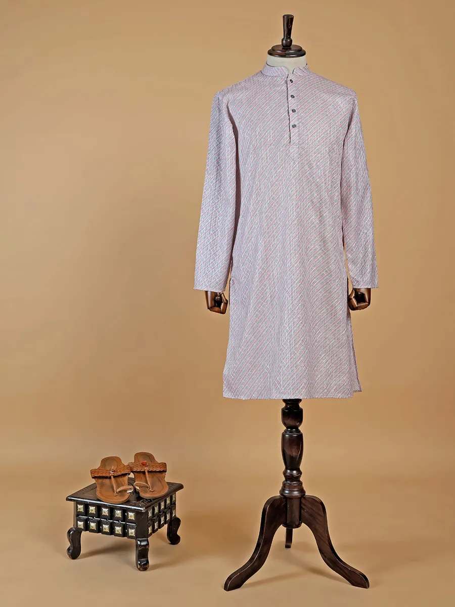 Latest peach cotton printed kurta suit