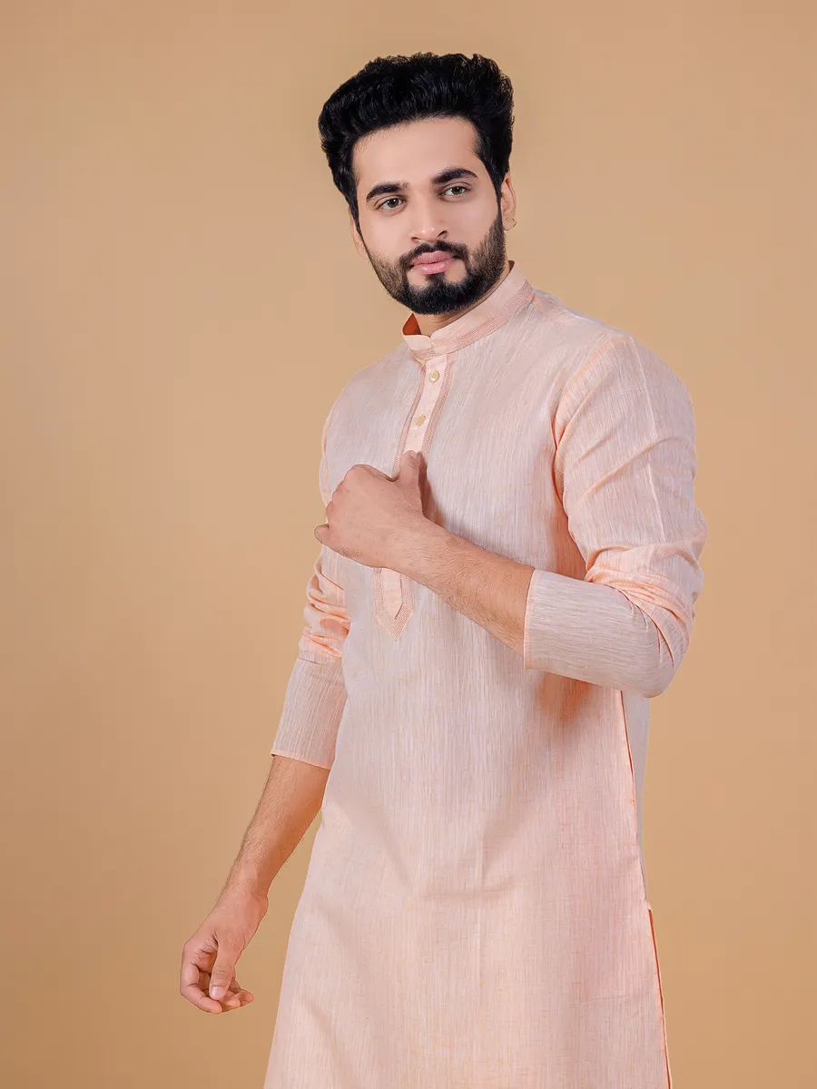 Latest peach plain kurta suit