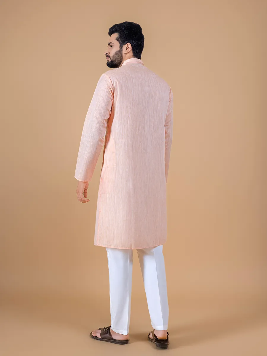 Latest peach plain kurta suit