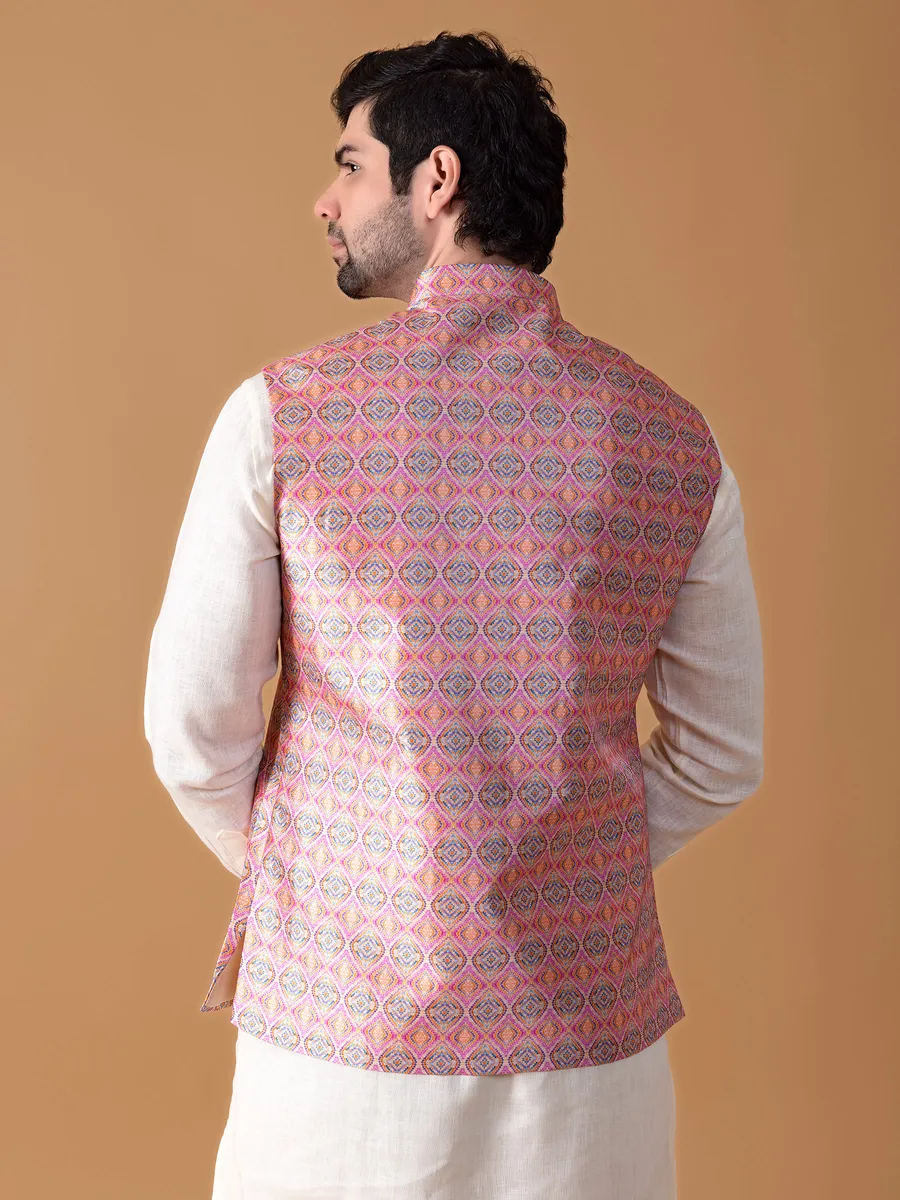 Latest pink printed wasitcoat