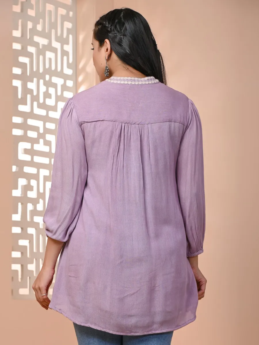 Latest purple cotton tunic top